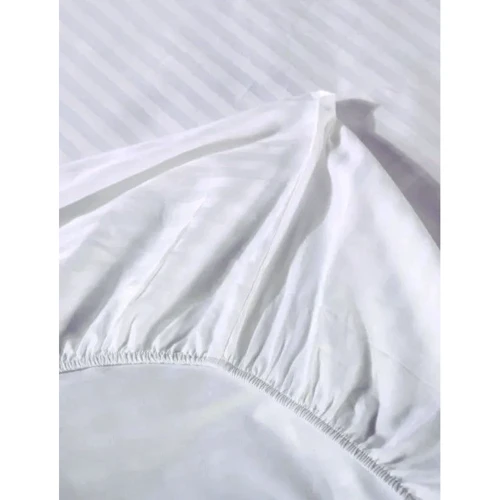 Простирадло LightHouse Sateen Stripe White на гумці страйп-сатин 160х200+25см (603890): Розмір простирадла, см 160x200