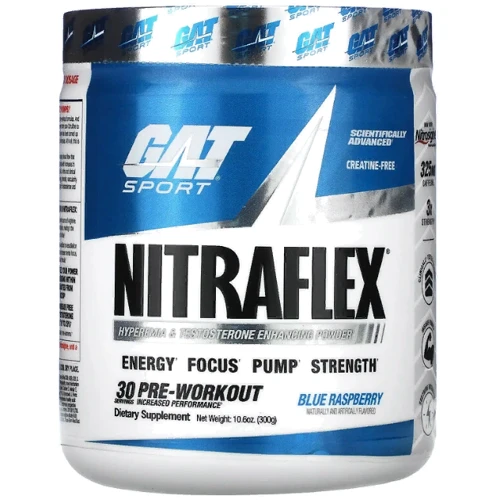 Предтренировочный комплекс GAT Nitraflex 300 g /30 servings/ Blue Raspberry