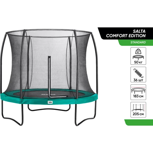 Батут Salta Comfort Edition круглий 183 см Green (5071G): Діаметр / Ширина, см 183