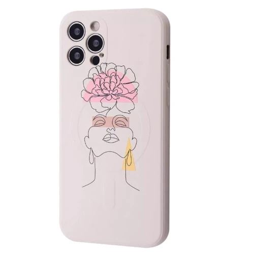 Чехол для iPhone WAVE Minimal Art Case iPhone with MagSafe Beige/Girl for iPhone 12 Pro