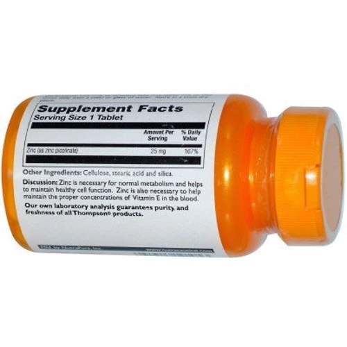 Thompson Zinc Picolinate 25 mg 60 Tabs Цинк пиколинат: Тип цинк