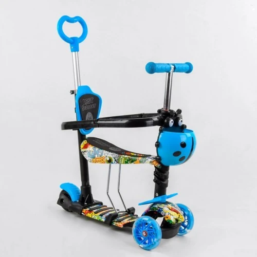 Самокат Best Scooter с защитным бампером голубой (S 1565): Тип колес литые