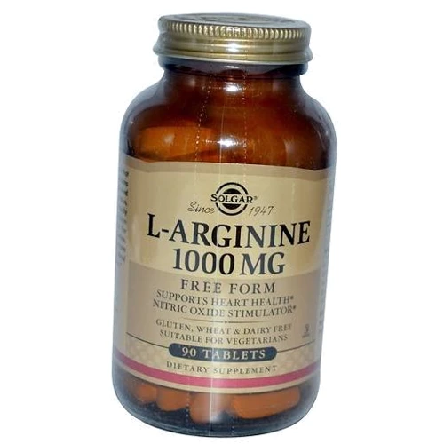 Solgar L-Arginine Солгар L-Аргинин 1000 mg, 90 Tаблеток