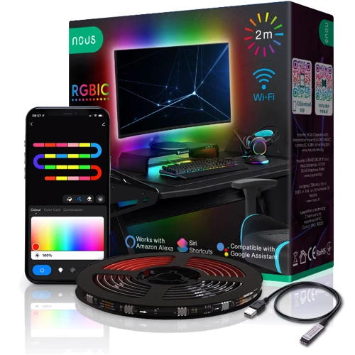 Умная светодиодная лента Nous F9 2м RGBIC Wi-Fi