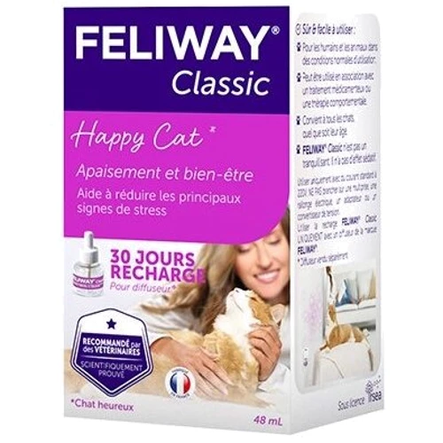 Успокаивающее средство сменный блок для диффузора Ceva Feliway Classic для кошек во время стресса 48 мл (179,816)
