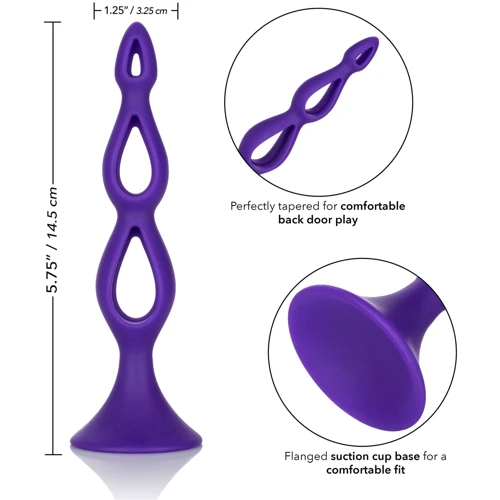 Тройная полая анальная пробка CalExotic Booty Call Silicone Triple Probe, пурпурный