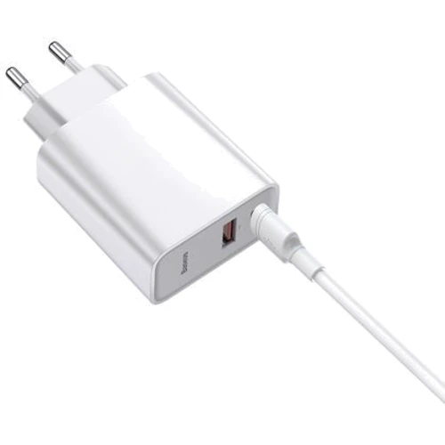 Зарядное устройство Baseus Wall Charger USB-C and USB PPS Quick Charge 30W with USB-C Cable White (TZCAFS-A02): Особенности USB-C, Power Delivery (PD)