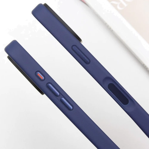 Чехол для iPhone Mobile Case TPU+PC Metal Buttons with MagSafe Blue for iPhone 16 Pro Max: Цвет синий