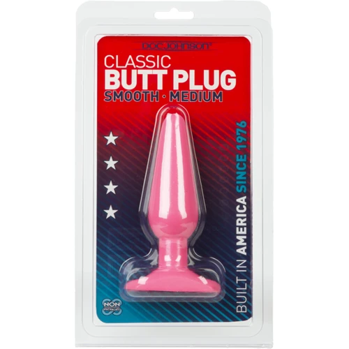 Анальная пробка Butt Plug Smooth Classic, тонкая средняя, 12x3.5 см