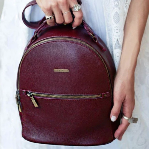 Жіночий рюкзак Kylie BlankNote марсала (BN-BAG-22-marsala): Фактура матова, Зерниста