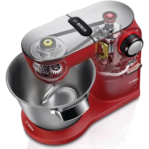 Кухонный комбайн Bosch OptiMUM Series 8 Red Silver MUM9A66R00: Материал насадок металл/пластик