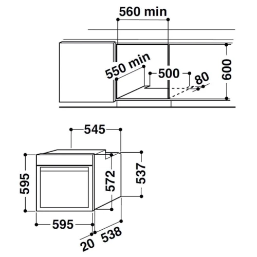 Духовой шкаф электрический Whirlpool AKP 738 NB: Объем, л 65