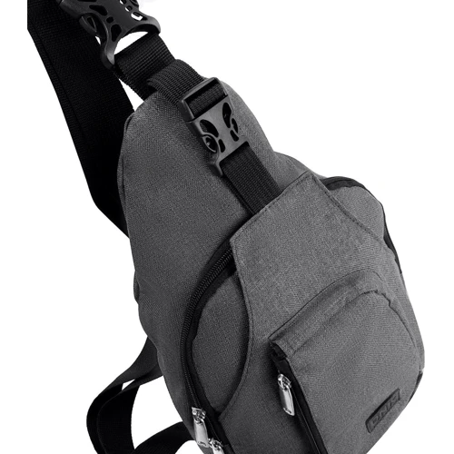 Чоловіча сумка-слінг DNK Leather темно-сіра (DNK-JOKER№3-BAG-10): Тип ручки Плечовий ремінь, Без ручки
