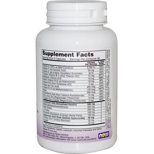 NOW Foods CLINICAL HAIR, SKIN & NAILS 90 CAPS Вітаміни для волосся, шкіри і нігтів: Тип мультивітаміни