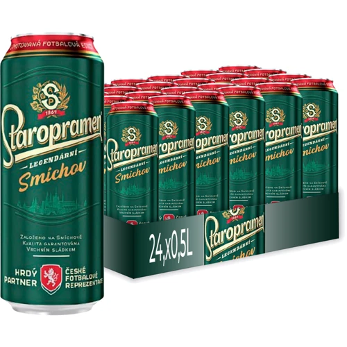 Упаковка пива Staropramen 10 светлое фильтрованное 4.0% 24х0.5 л (8593868110445)