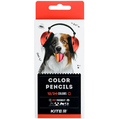 Олівці кольорові Kite Kite Dogs 24 кольори двосторонні (K22-054-1)