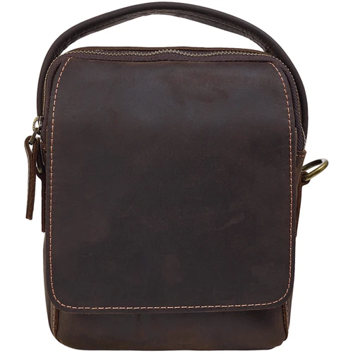 Мужская сумка через плечо Buffalo Bags коричневая (SHIM6050C-brown): Фактура Гладкая, Матовая