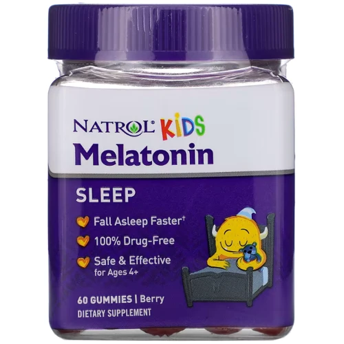 Natrol Kids Melatonin Ages 4+ Berry Мелатонин для детей от 4 лет 60 жевательных конфет
