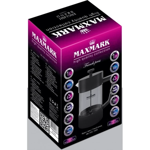Френч-пресс Maxmark 1 л (MK-F25-1000): Цвет черный