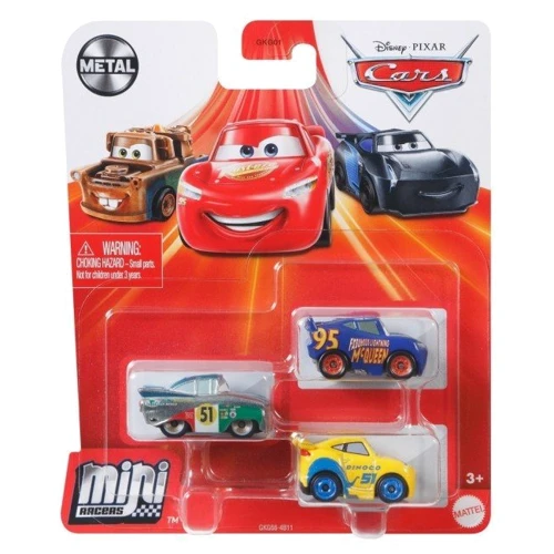 Набір із 3 металевих міні-гонщиків із м/ф Тачки Hot Wheels (в асортименті): Комплектація набор