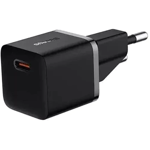 Зарядное устройство Baseus USB-C Wall Charger GaN5 mini 1C 20W with USB-C Cable Black (P10110900113-00): Сила тока 2.4А и более