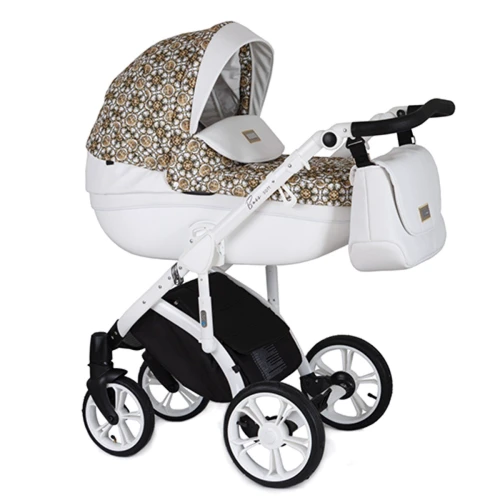 Универсальная коляска 2 в 1 Roan Bass Soft New Gold & White Ornaments белый