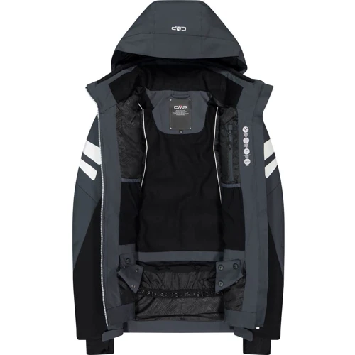 Гірськолижна куртка CMP Man Jacket Zip Hood (31W0327-U911) 50 сіра з капюшоном: Склад поліестер, Еластан