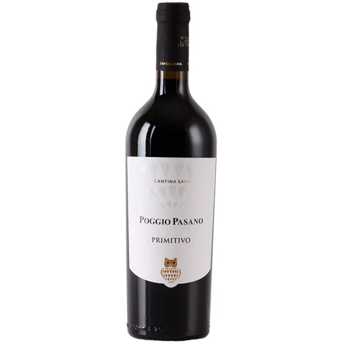 Вино POGGIO PASANO PRIMITIVO PUGLIA IGP, CANTINA SAVA, червоне сухе, 0.75л 13.5% (STA8019873968906)