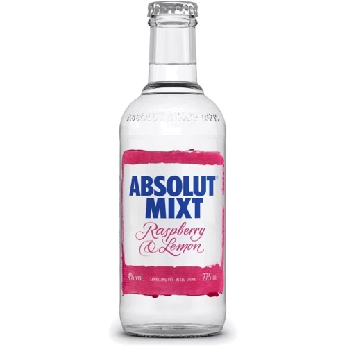 Напиток слабоалкогольный ABSOLUT MIXT RASPBERRY&LEMON, 0.275л 4% (STA7312040322947)