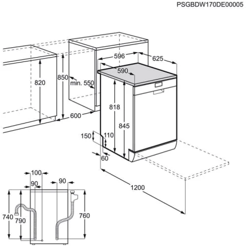 Посудомийка Electrolux ESF7951LOX: Місткість (комплектів) 14
