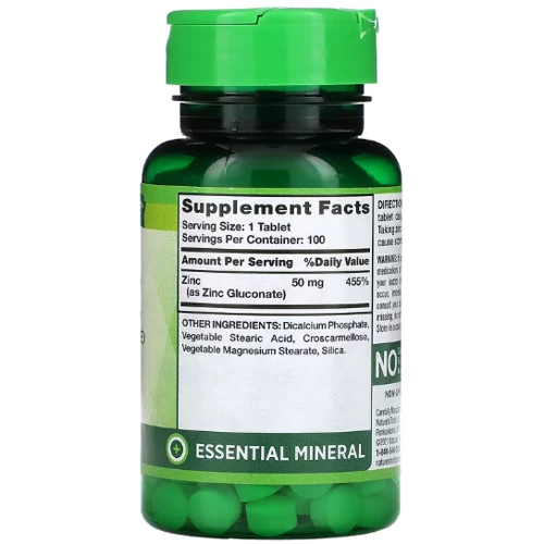 Nature's Truth Zinc Chelated Цинк у хелатній формі 50 мг 100 таблеток: Тип Цинк
