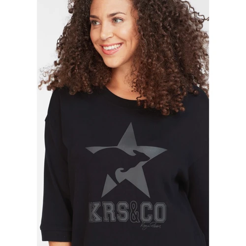 Платье KangaROOS 49674442 52 черное спортивное до середины бедра: Длина рукава Рукав 3/4