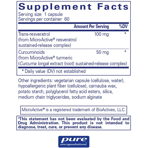 Pure Encapsulations ResCu-SR 60 caps Ресвератрол и куркумин (PE-01407): Тип Ресвератрол