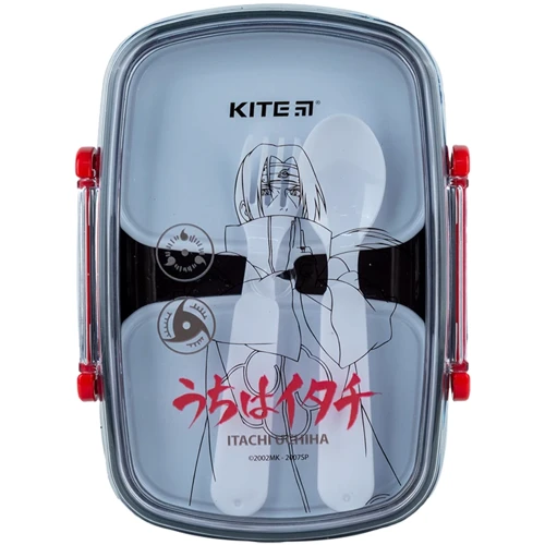 Ланчбокс Kite Naruto Shippuden із наповненням 70 мл (NR24-181): Особливості Комплекты, С ложкой, Разогрев в микроволновой печи, Можно мыть в посудомоечных машинах, С крышкой на защепках, С вилкой