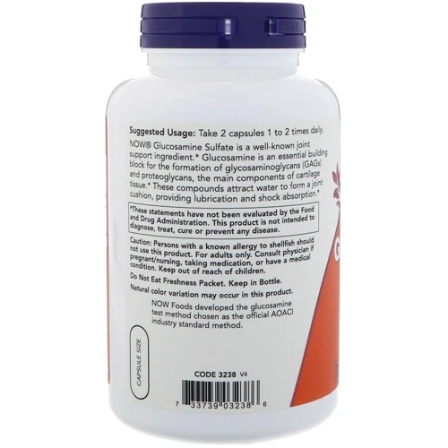 NOW Foods Glucosamine Sulfate 750 mg Capsules 240 caps: Форма выпуска Капсулы