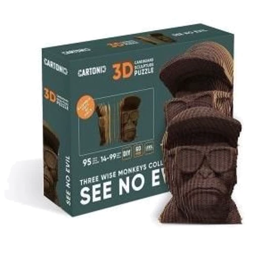 Картонный конструктор Cartonic 3D Puzzle Three Wise Monkeys. See No Evil