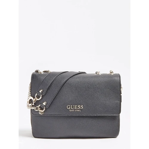 Жіноча сумка через плече Guess G Chain Convertible Xbody Flap чорна (HWVG7739210-BLA)