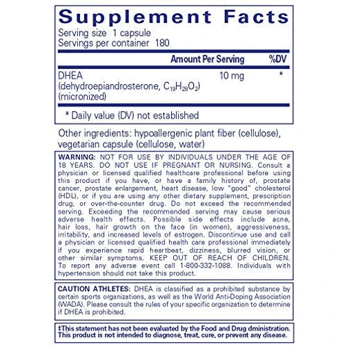 Pure Encapsulations DHEA 10 mg 180 caps (PE-00098): Форма выпуска Капсулы