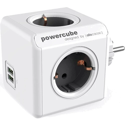 Сетевой фильтр Allocacoc Powercube Original USB Gray (1202GY/DEOUP): Тип Сетевые переходники