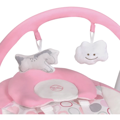 Качели El Camino Airy ME 1047 (flower pink): Дополнительные удобства регулируемая спинка, блок с музыкой, пульт ду, дуга с игрушками, контроль скорости движения, звуково