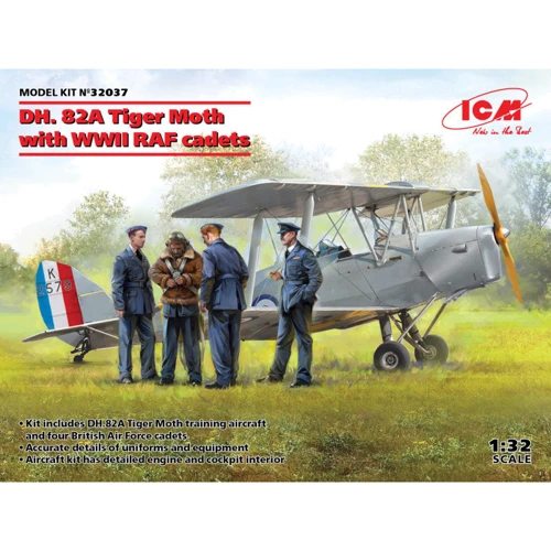 Самолет ICM DH. 82А Tiger Moth с кадетами RAF