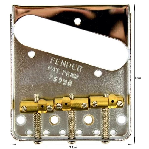 Бридж FENDER Bridge Аssembly for Аmerican Vintage Hot Rod Telecaster With Compensated Brass Saddles Nickel: Производитель Fender