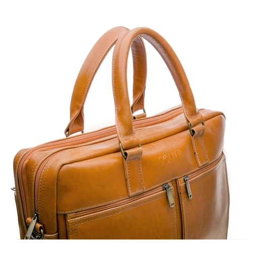 Solier DUNDEE Leather Bag Camel (SL01Camel) for MacBook Pro 15" фото 6