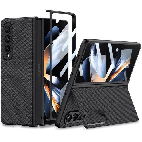 Аксессуар для смартфона GKK Leather Wallet with Stand Carbon for Samsung F936 Galaxy Fold 4