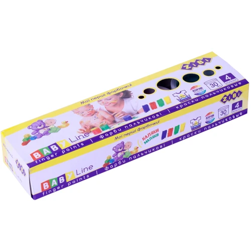 Пальчикові фарби ZiBi Baby Line 4 кольори (30 мл.)