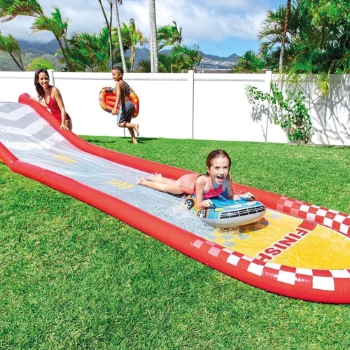 Intex Ігровий центр 57167 Racing Fun Slide гірка з 2 машинками 561x119x76 см: Колір червоний