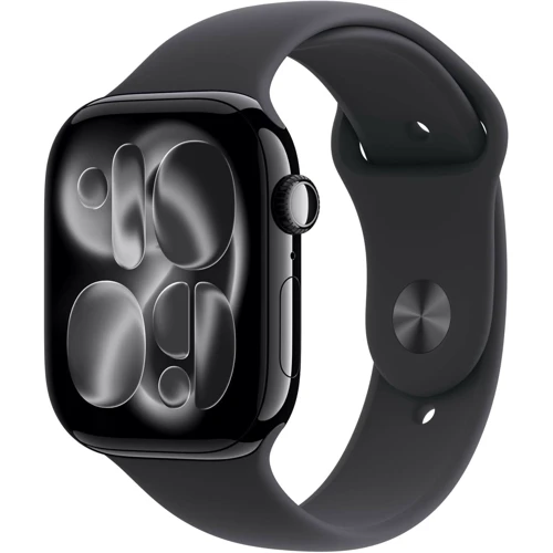 Apple Watch Series 11 GPS 42mm Jet Black Aluminium Case with Black Sport Band - M/L (MEQU4)