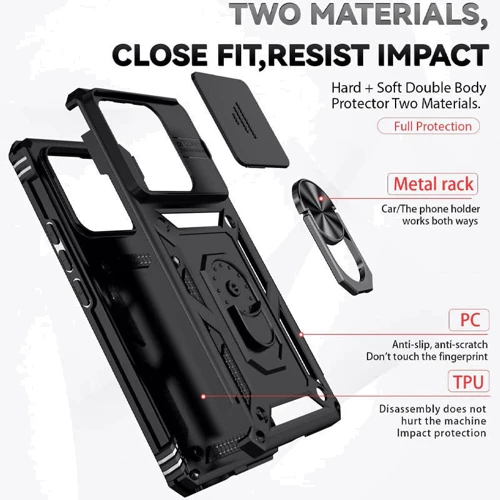 Чохол для телефона Mobile Case Camshield Serge Ring Black for Xiaomi 13: Матеріал TPU (термополиуретан) и поликарбонат