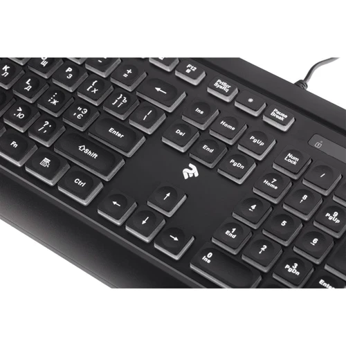 Клавиатура 2E KS120 USB Black (2E-KS120UB): Дополнительно подсветка клавиш