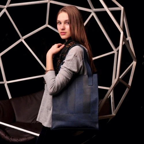 Женская сумка шоппер BlankNote синяя (BN-BAG-10-nn): Фактура Матовая, Гладкая